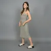 Layla Linen Blend Shoulder Strap Dress | Moss sold by Bella Chic