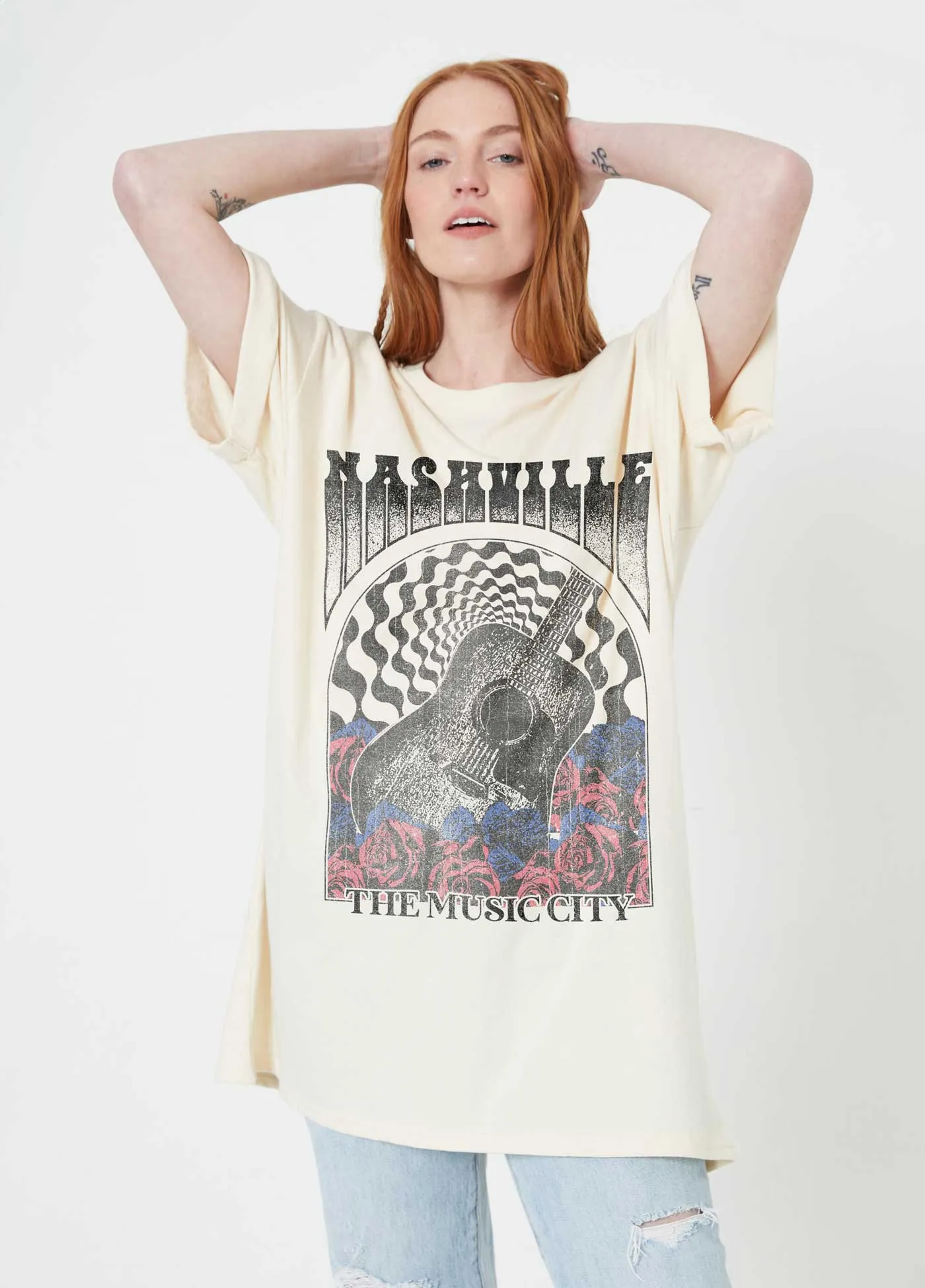 Nashville Tee Dress | Antique White sold by Bella Chic product image thumbnail 4