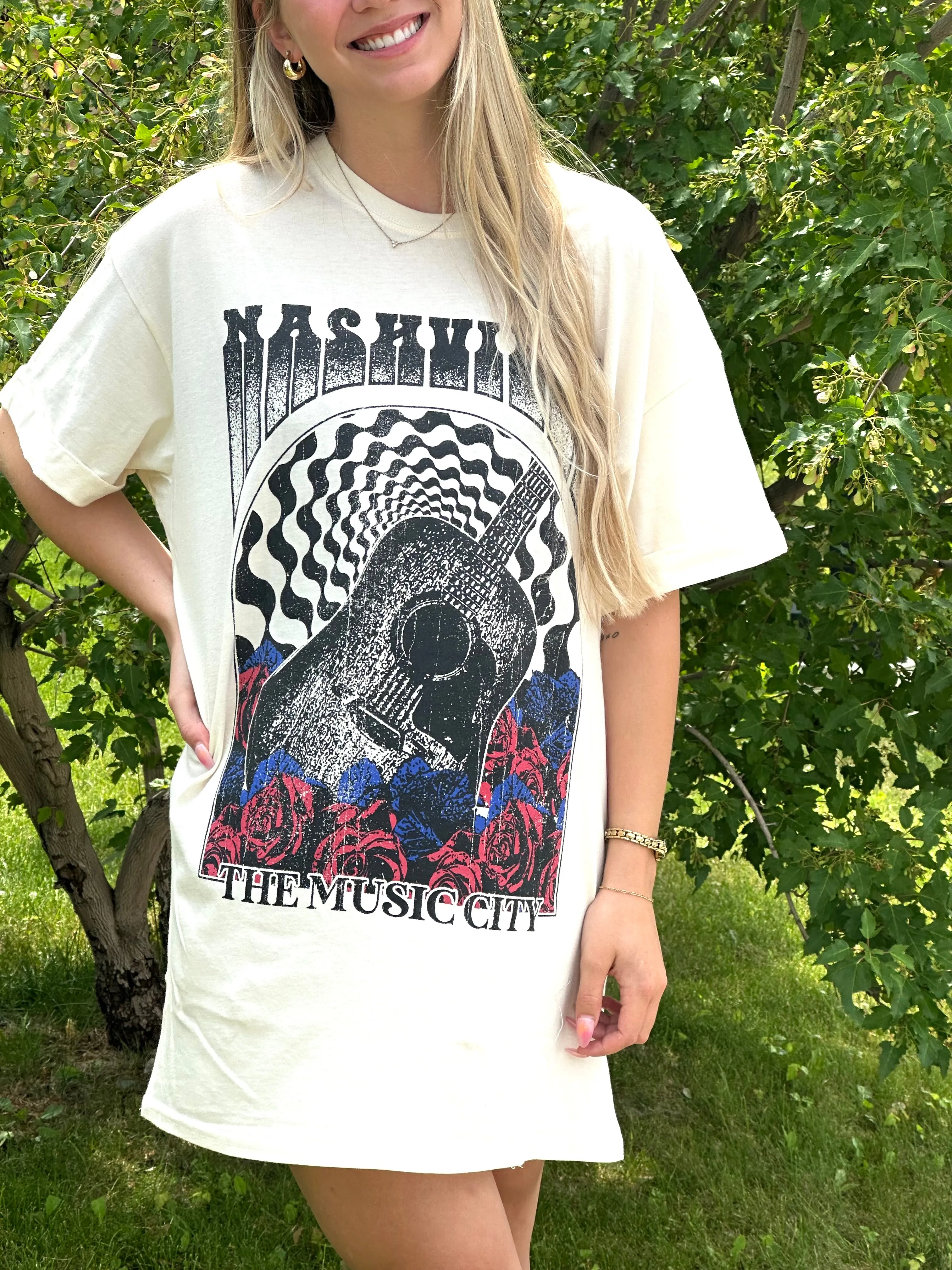 Nashville Tee Dress | Antique White sold by Bella Chic product image thumbnail 3