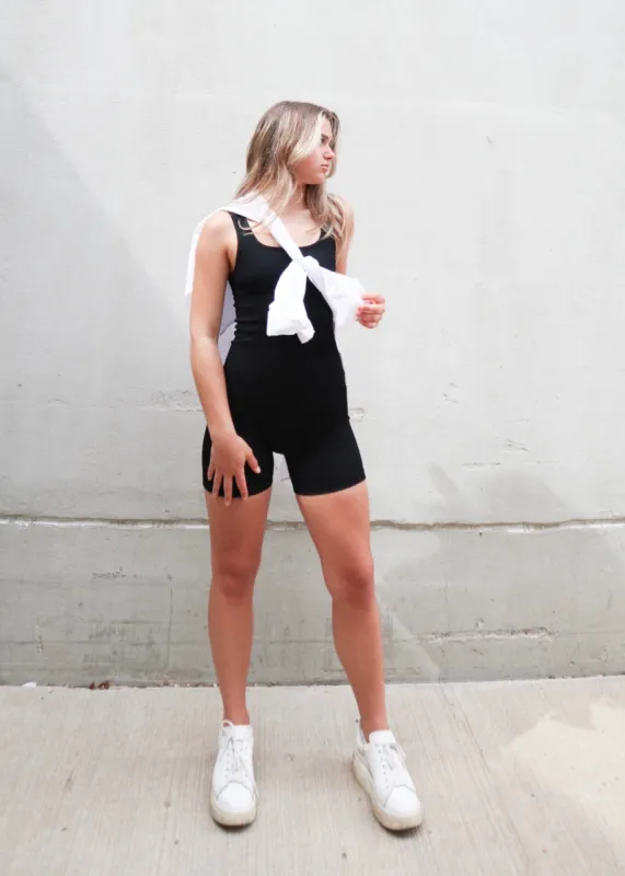Alana Rib Romper | Black made by RD Style