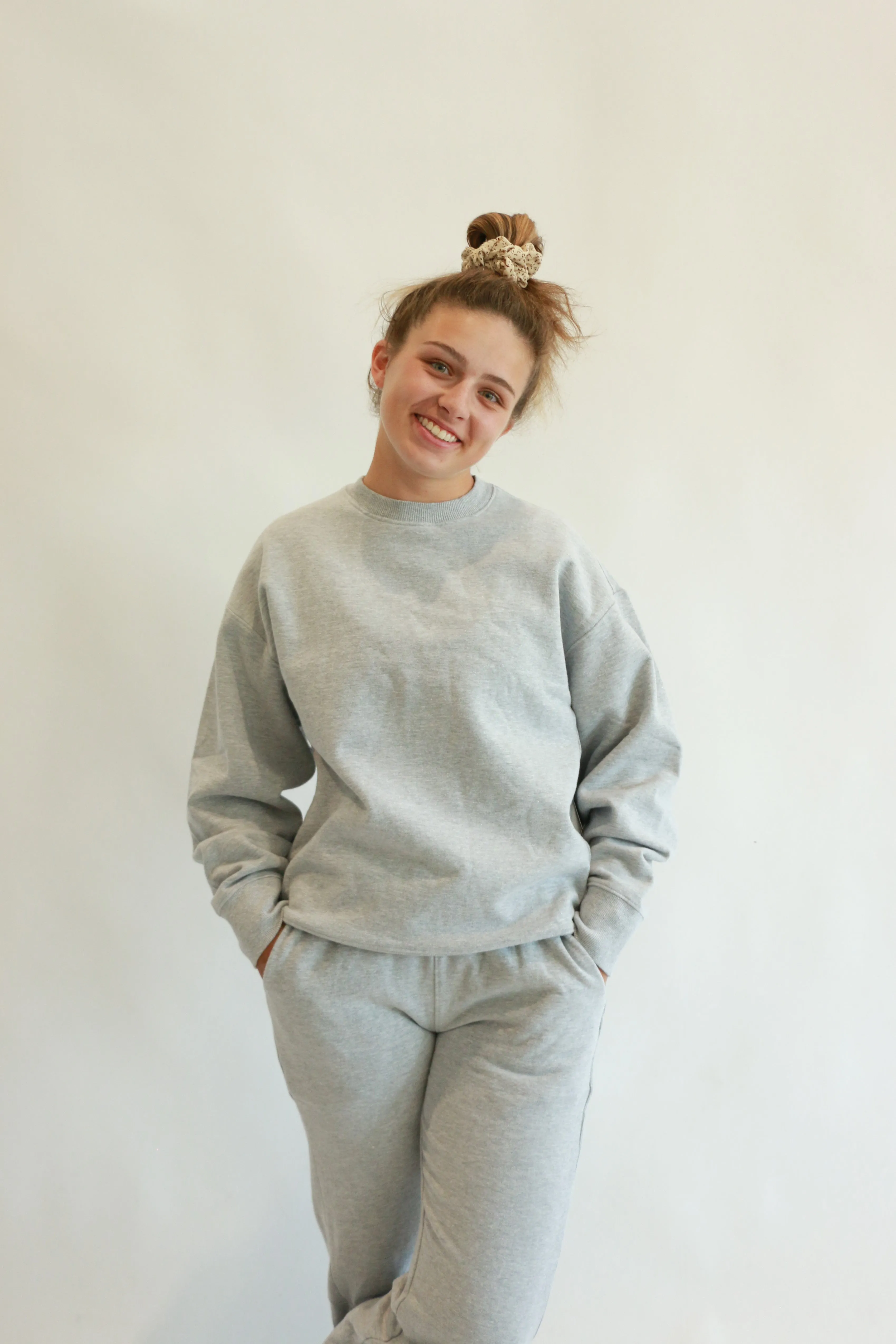Christa Boyfriend Crewneck | Heather Grey sold by Bella Chic product image thumbnail 2