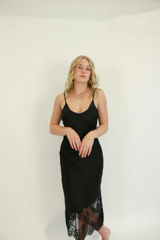 Layla Slip Dress With Lace Bottom sold by Bella Chic