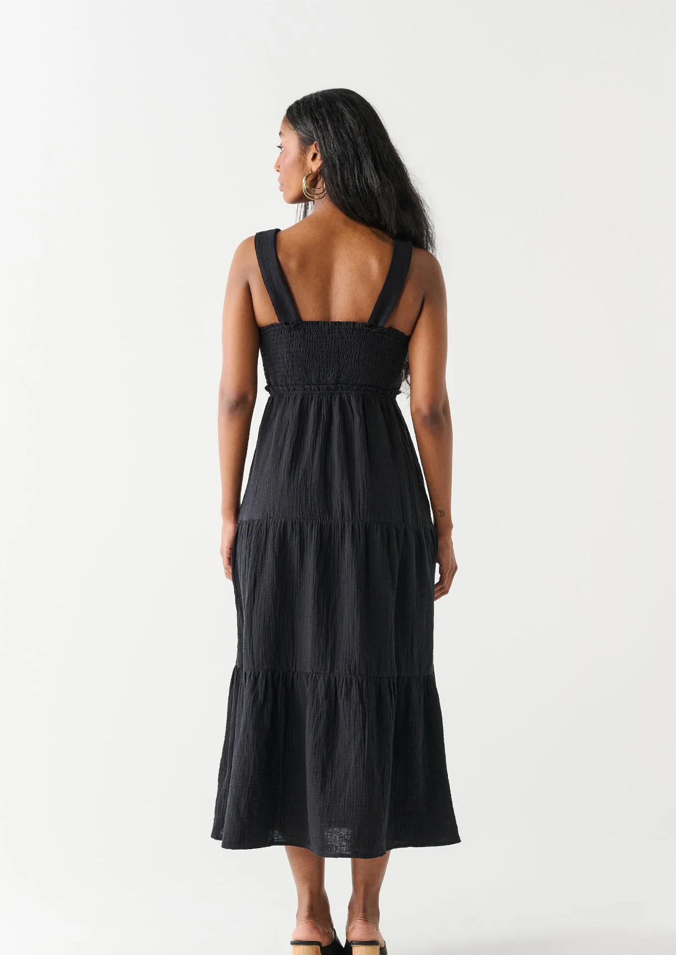 Textured Tiered Midi Dress | Black sold by Bella Chic product image thumbnail 3
