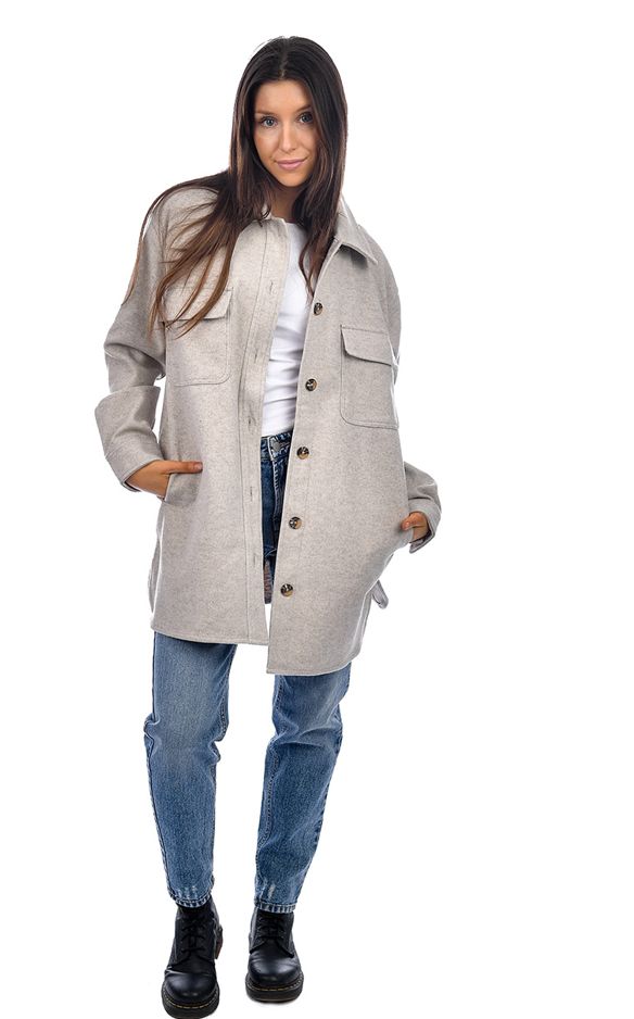 Izzie Woven Coat | Soft Taupe sold by Bella Chic product image thumbnail 3