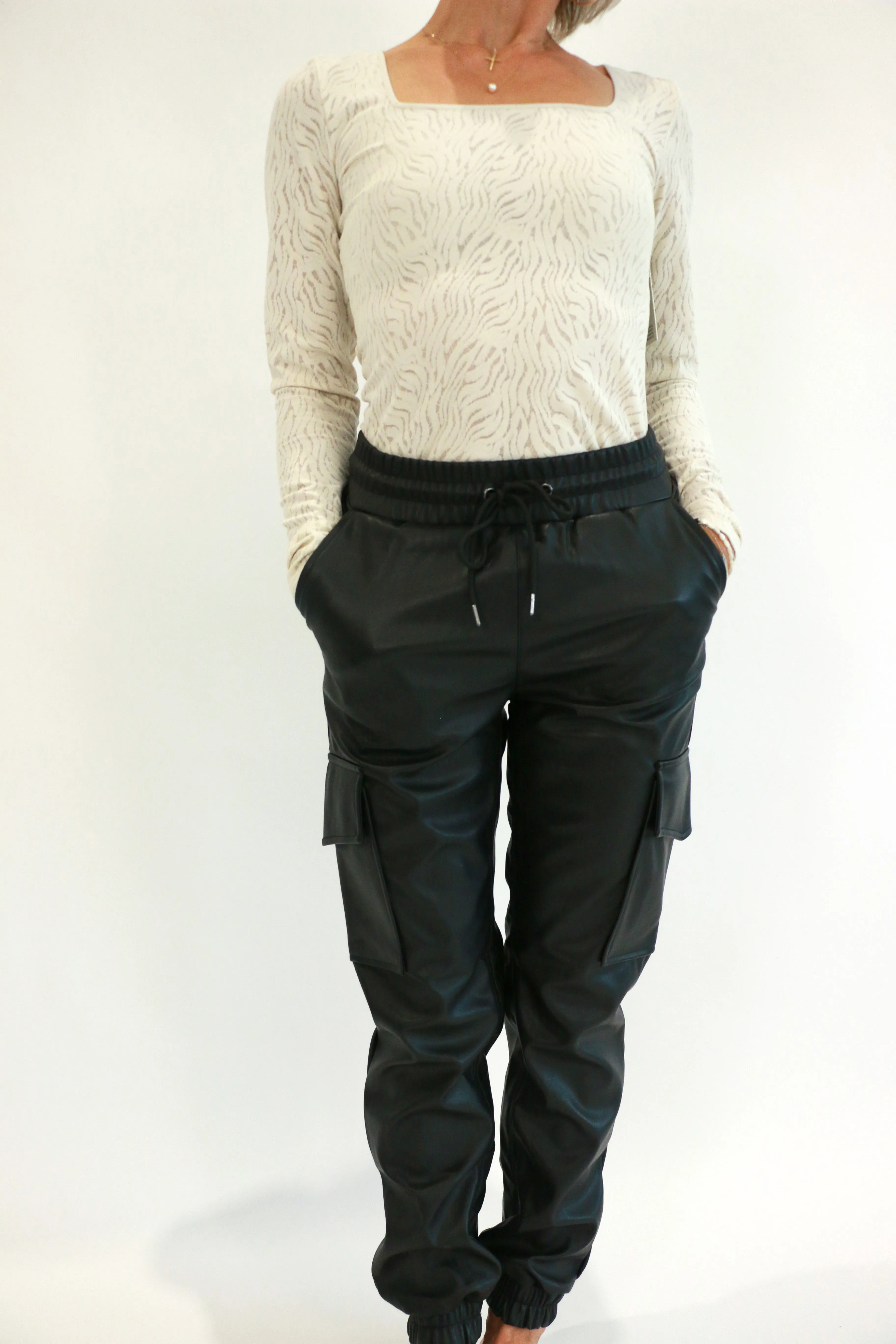 Stacy Square Neck Bodysuit | Patterned Parchment sold by Bella Chic