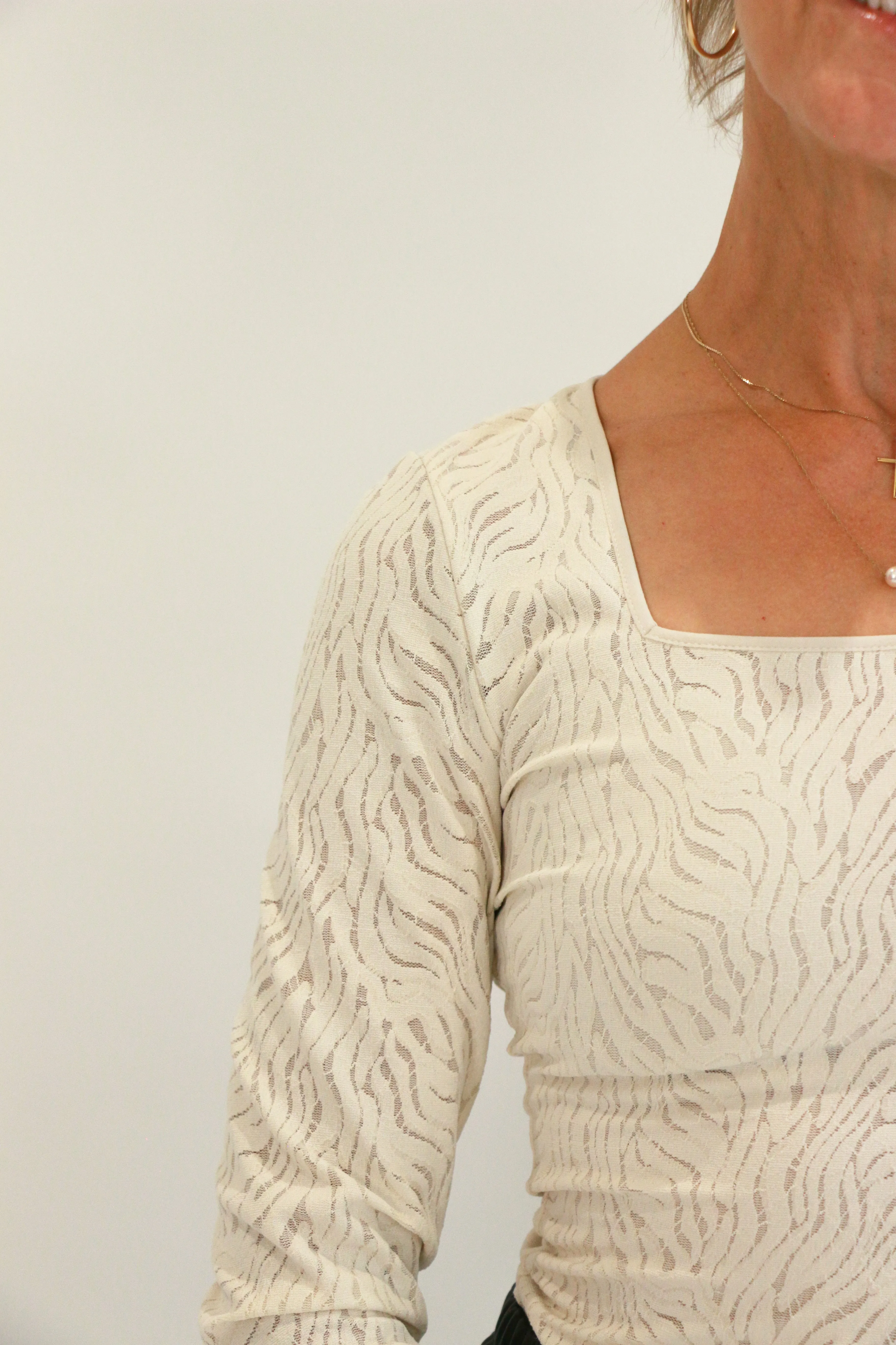 Stacy Square Neck Bodysuit | Patterned Parchment sold by Bella Chic product image thumbnail 2