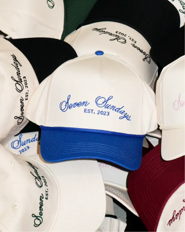 Seven Sundays x Bella Chic Trucker Hat | Blue/ White sold by Bella Chic