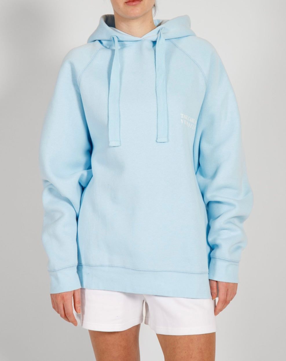 "Take Care of Each Other" Not Your Boyfriend's Hoodie | Baby Blue sold by Bella Chic product image thumbnail 2