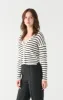 Ribbed Stripe Cardigan | White Stripe sold by Bella Chic
