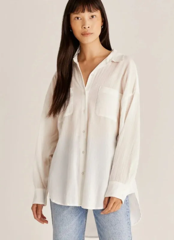 Lalo Button Up | White sold by Bella Chic
