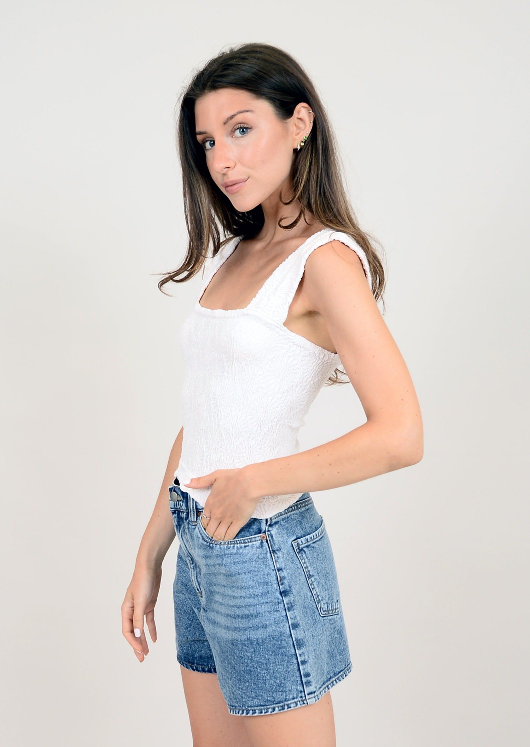 Cassira Jacquard Knit Tank Top | Cream sold by Bella Chic product image thumbnail 2