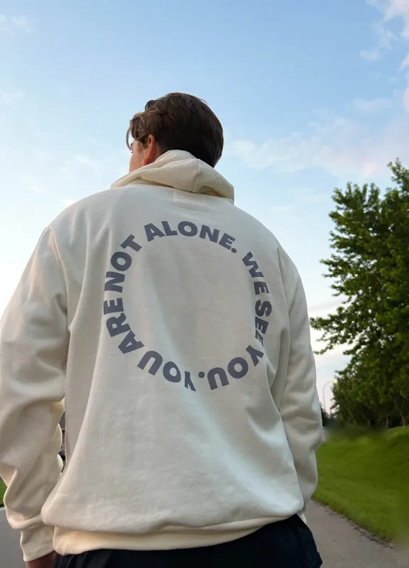 ‘WE SEE YOU' Hoodie | Invisible Mental Health | White sold by Bella Chic