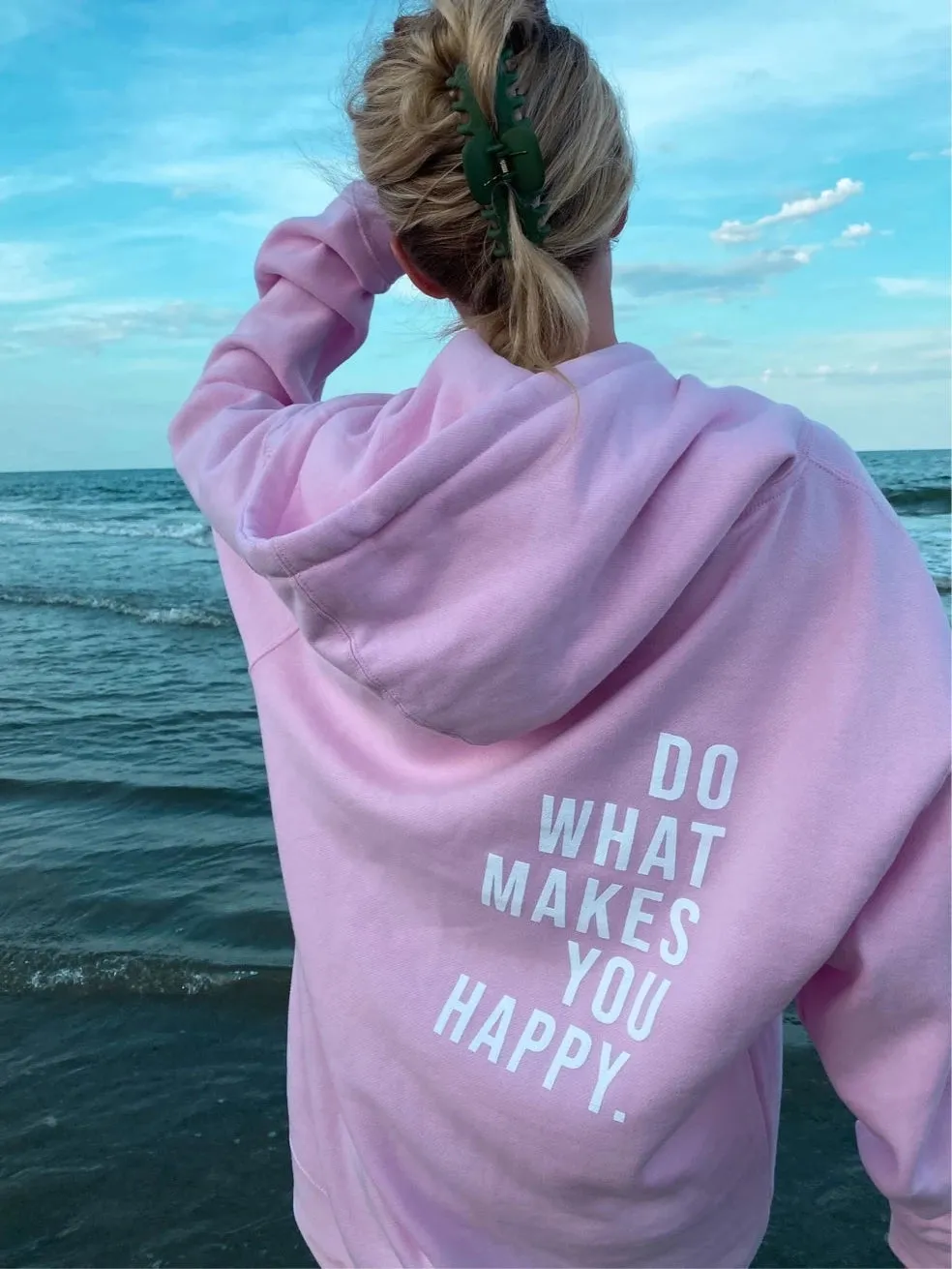 Do What Makes You Happy Hoodie | Pink sold by Bella Chic