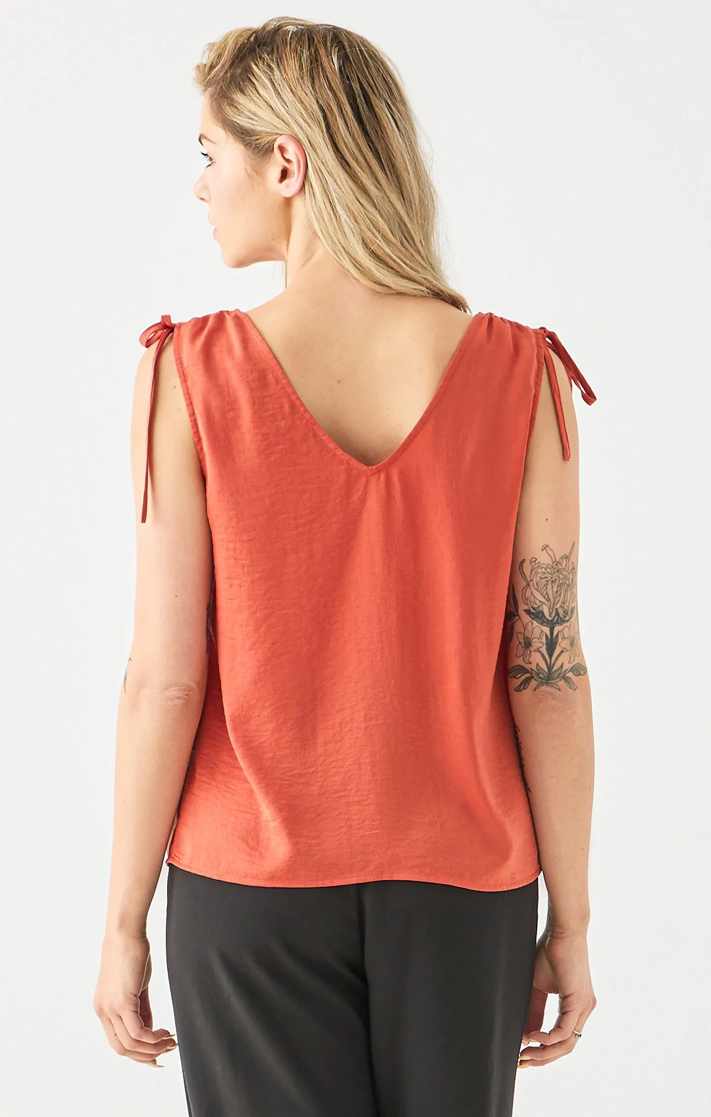 V-Neck Tie Shoulder Top | Copper sold by Bella Chic product image thumbnail 3