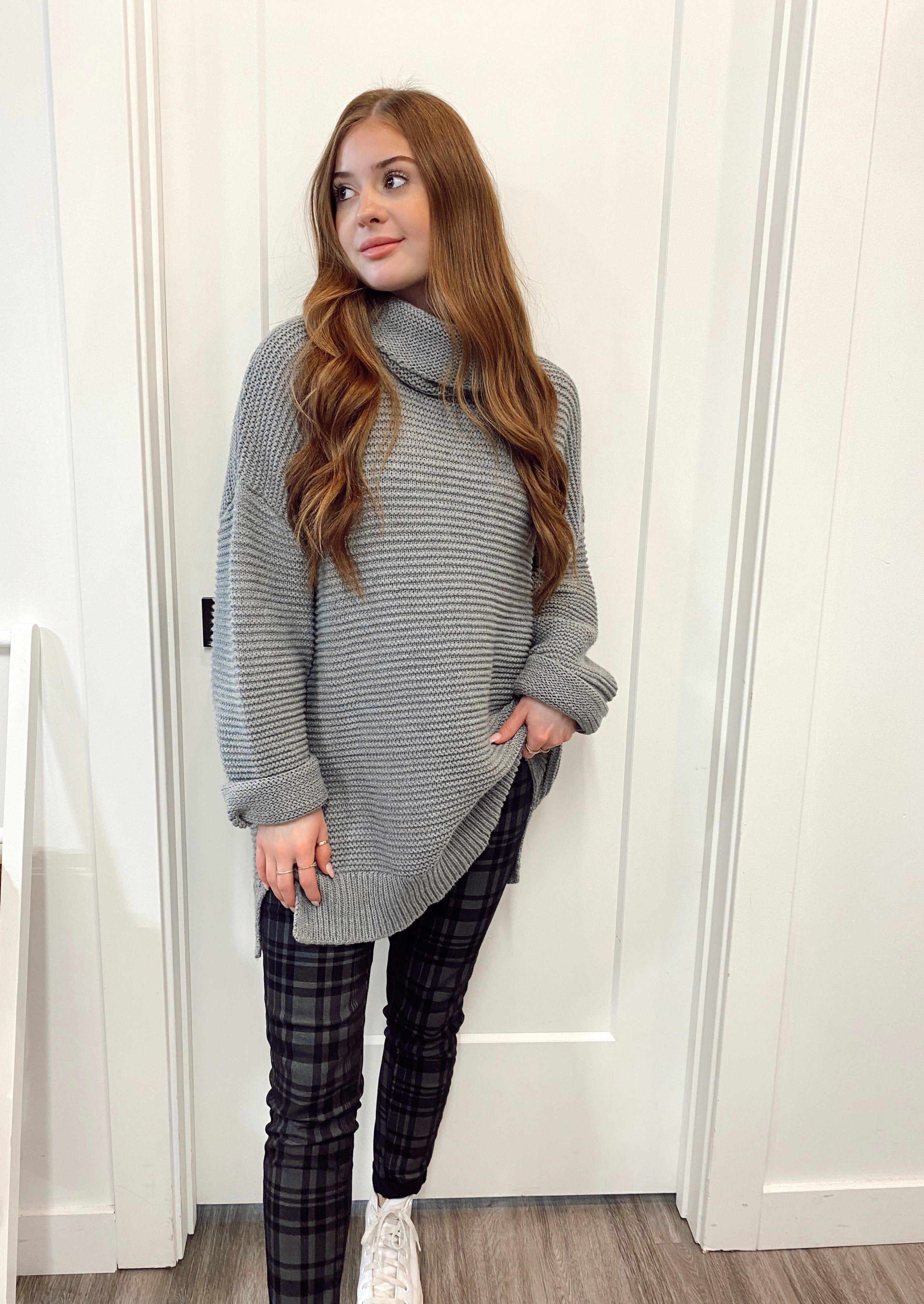 Bella Mock-neck Knit Sweater | Grey sold by Bella Chic product image thumbnail 2