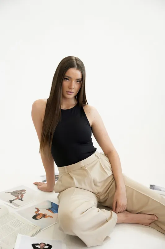 Second Skin Maria Muscle Tank | Black sold by Bella Chic