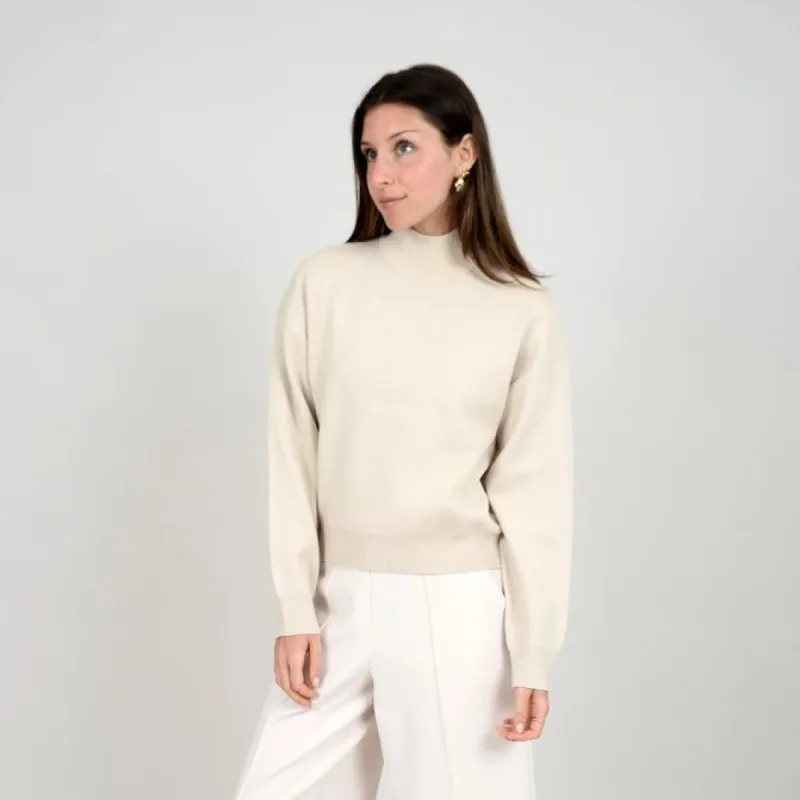 Johanna Long Sleeve Crew Neck Pullover | Soft Fawn sold by Bella Chic