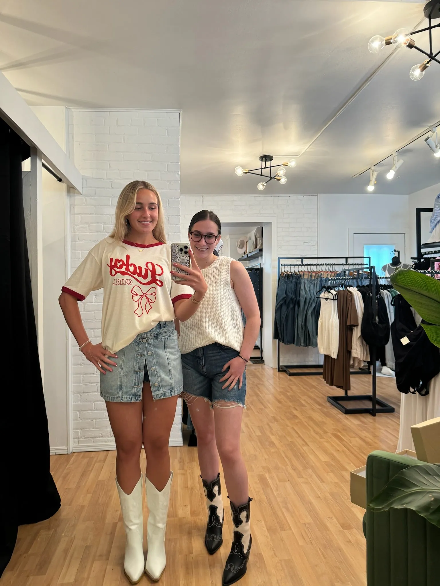 Slouchy Ringer Tee 'Lucky Girl' | Bone & Red sold by Bella Chic product image thumbnail 2