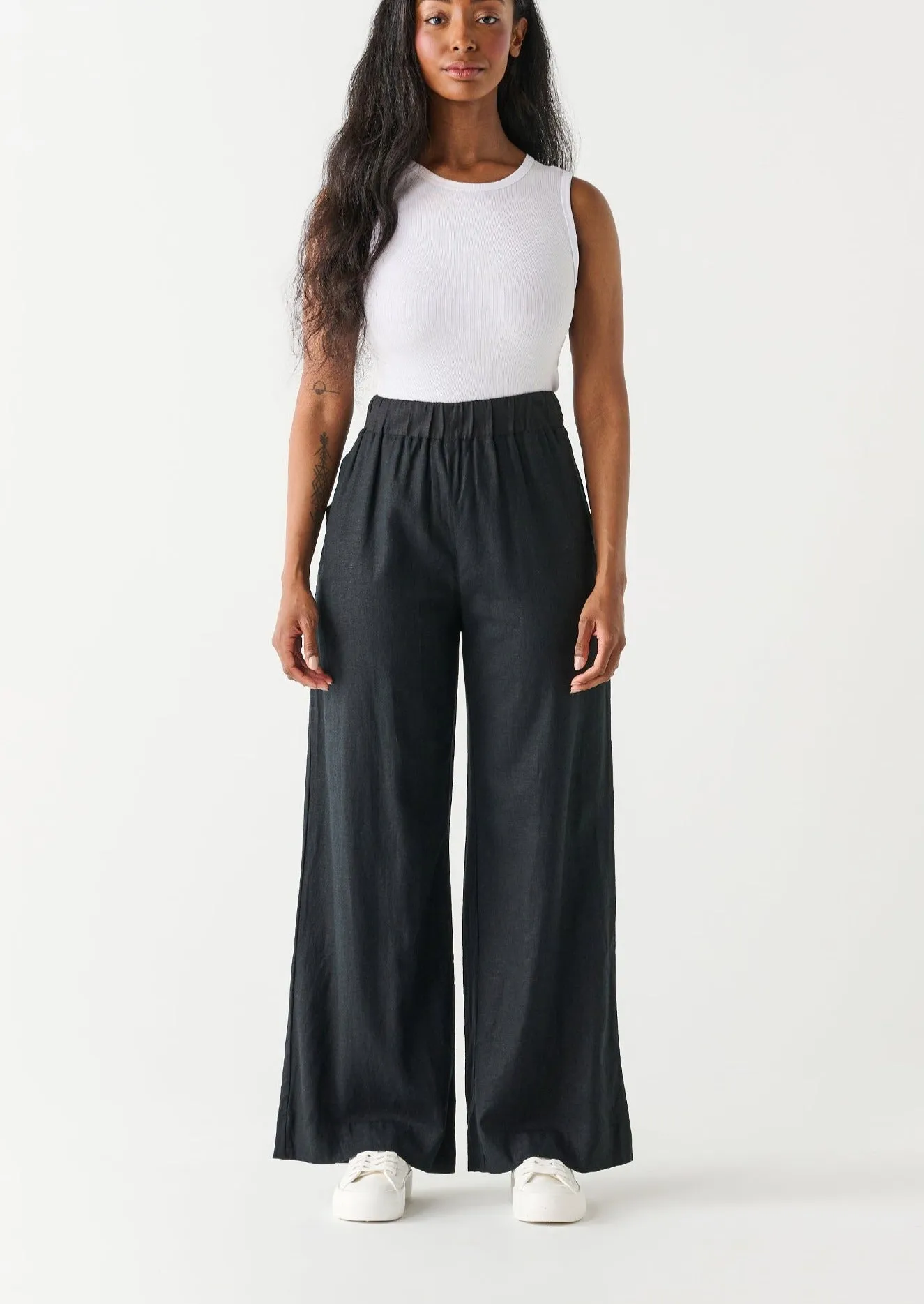 High Waist Elastic Wide Leg Pant | Black sold by Bella Chic product image thumbnail 3