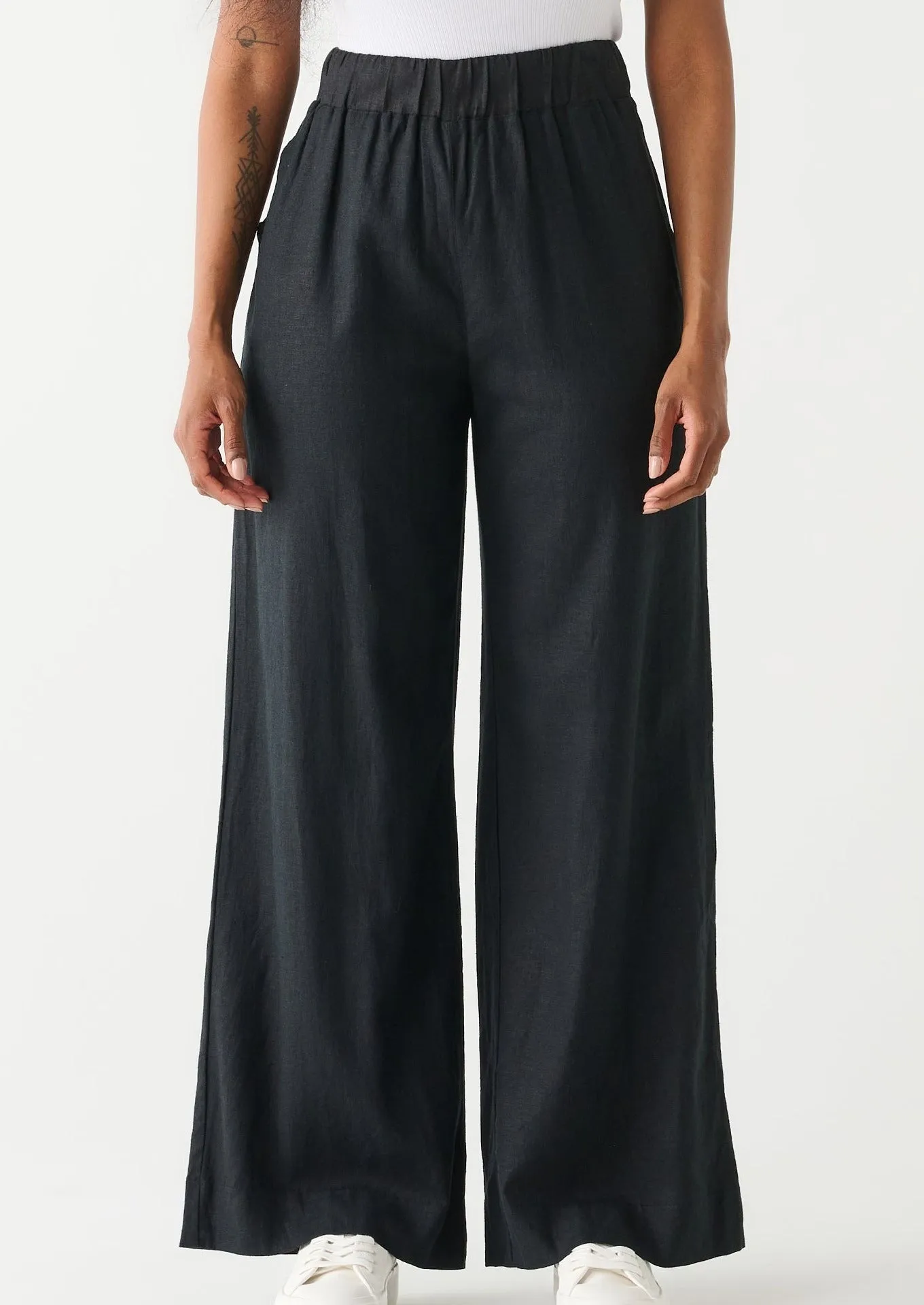 High Waist Elastic Wide Leg Pant | Black sold by Bella Chic