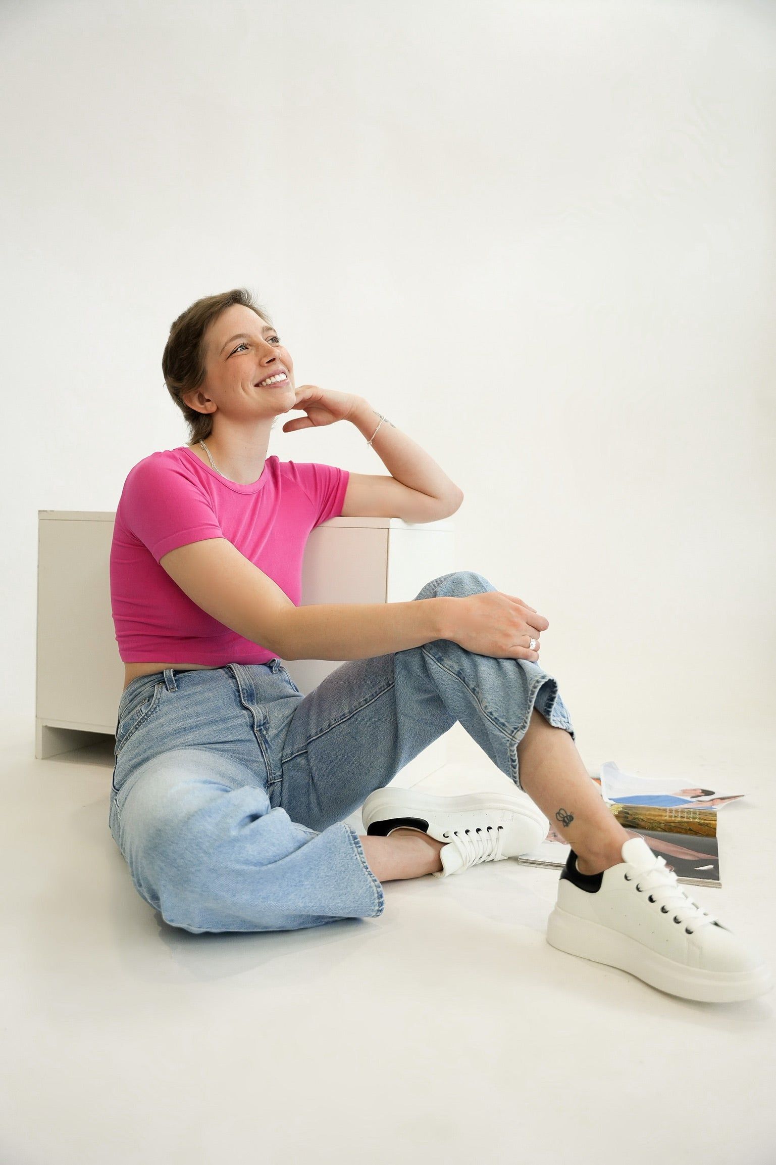 Bamboo Short Sleeve Crop Top | Fuchsia sold by Bella Chic product image thumbnail 2