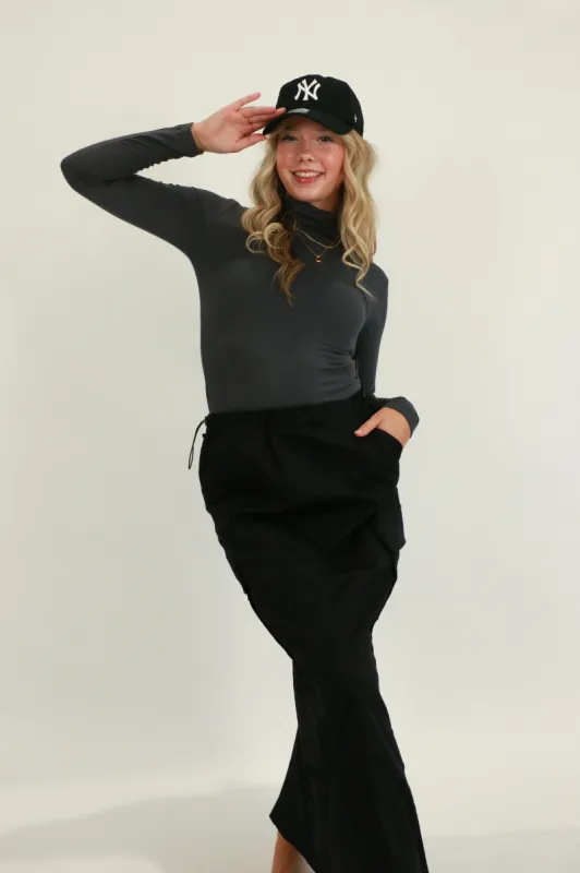 Cargo Maxi Skirt | Black sold by Bella Chic