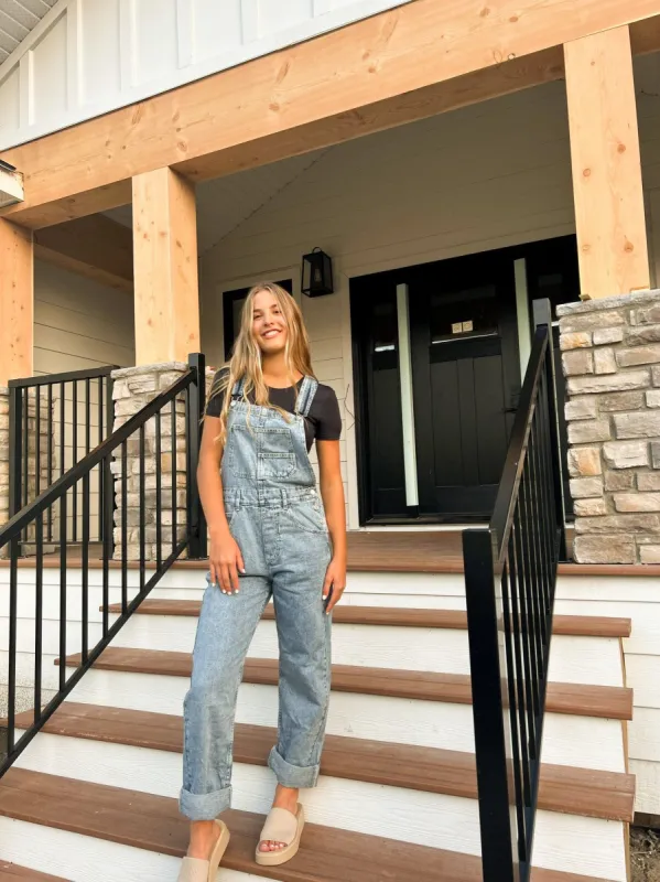 We The Free Ziggy Denim Overalls | Powder Blue sold by Bella Chic