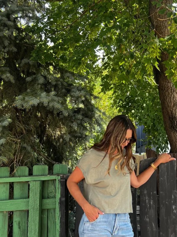 You Rock Tee | Washed Army sold by Bella Chic