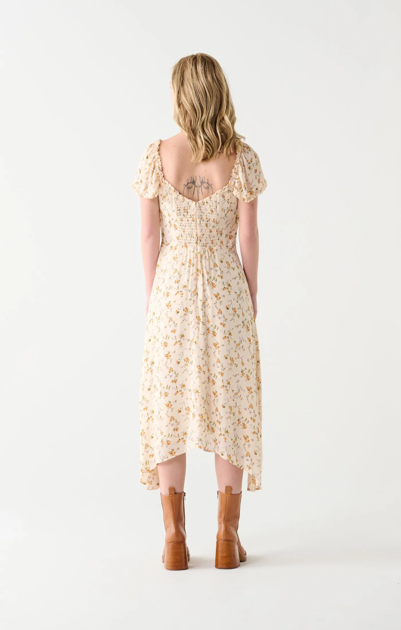 Sweetheart Midi Dress | Marigold Floral Combo sold by Bella Chic product image thumbnail 3