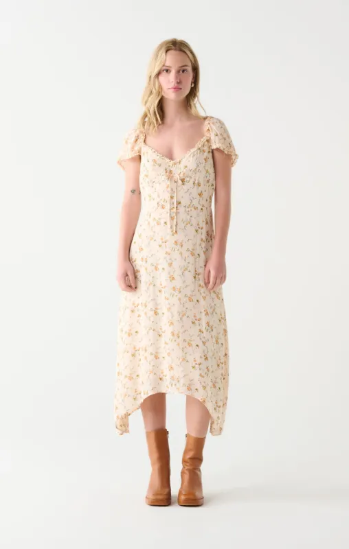 Sweetheart Midi Dress | Marigold Floral Combo sold by Bella Chic