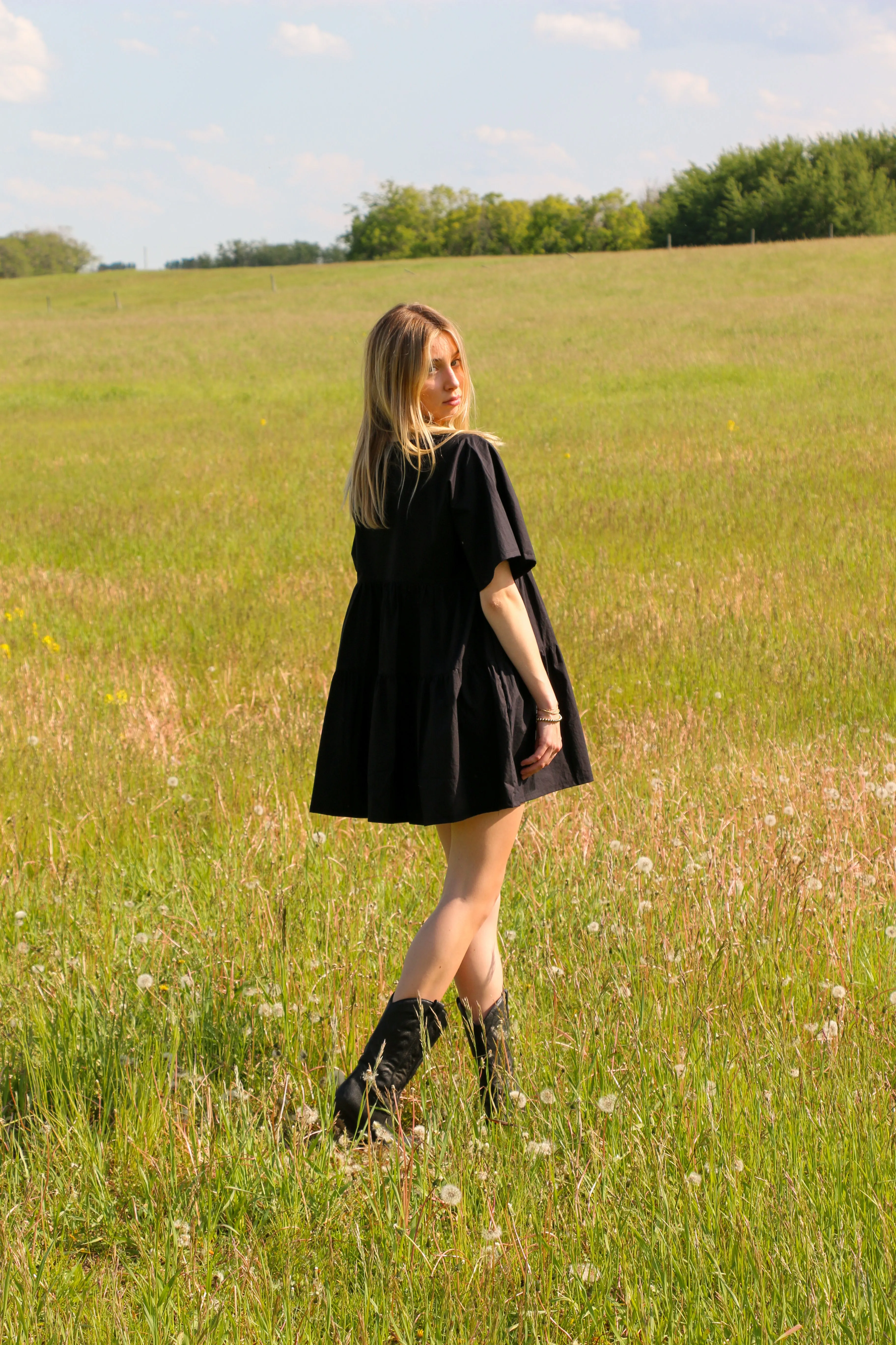 Three Tiered Dress | Black sold by Bella Chic product image thumbnail 3