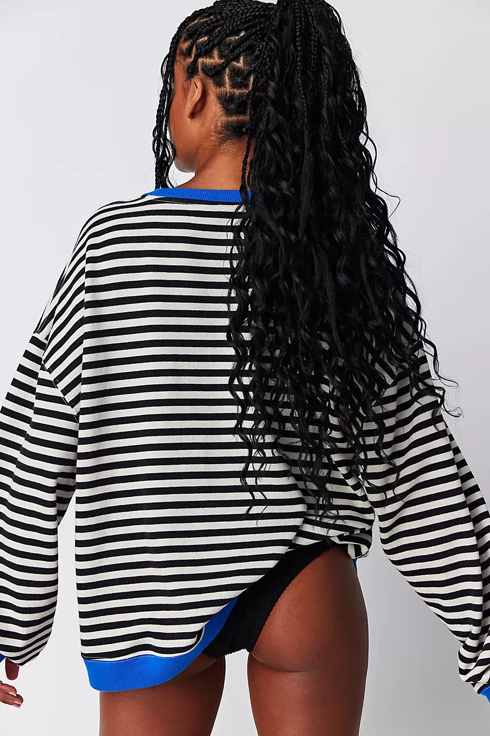 Classic Striped Crew | Black Combo sold by Bella Chic product image thumbnail 2