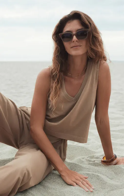 Sloane V-Neck Tank | Iced Coffee sold by Bella Chic