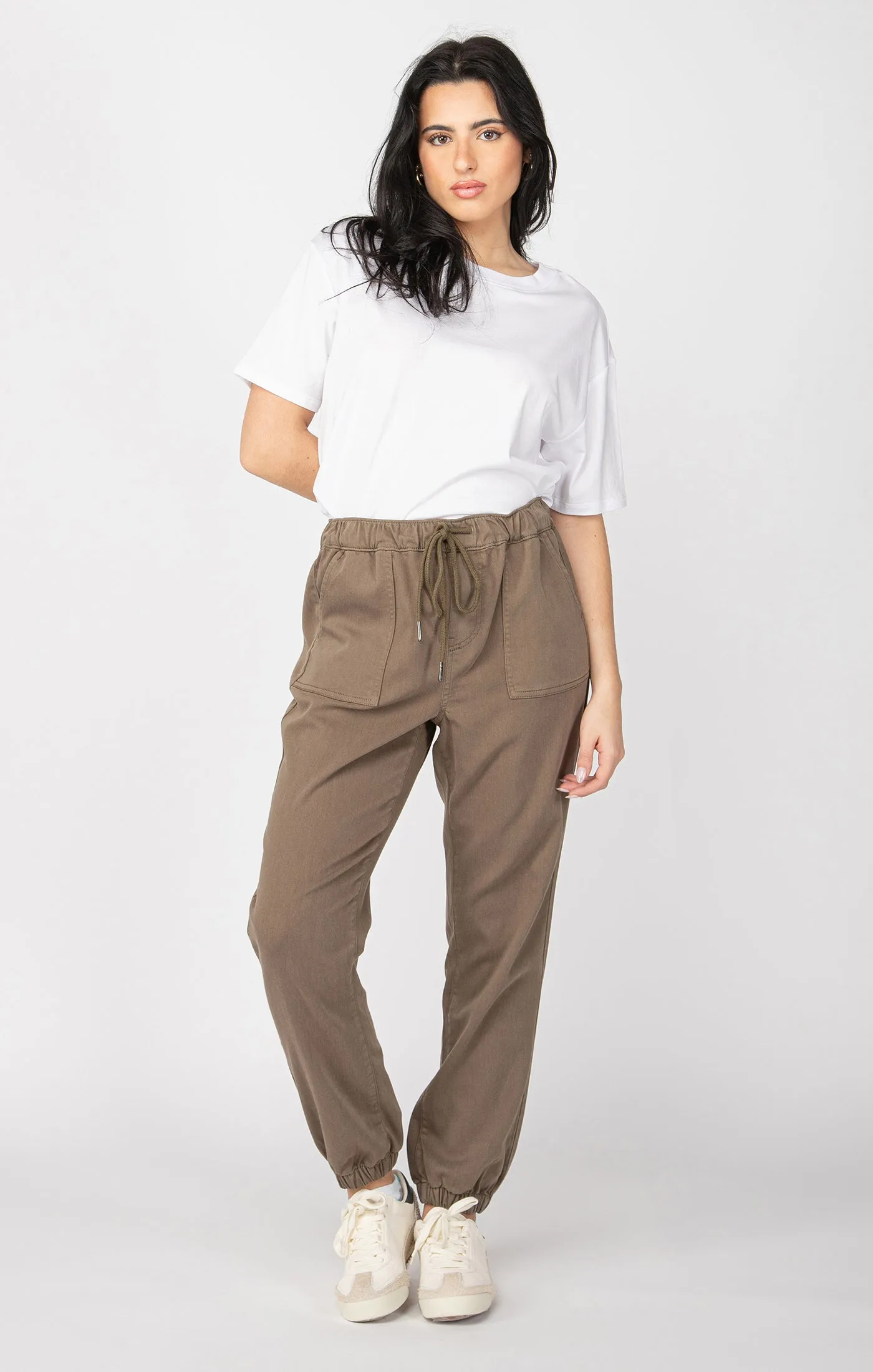 Sofia Knit Denim Jogger | Army Green sold by Bella Chic product image thumbnail 3