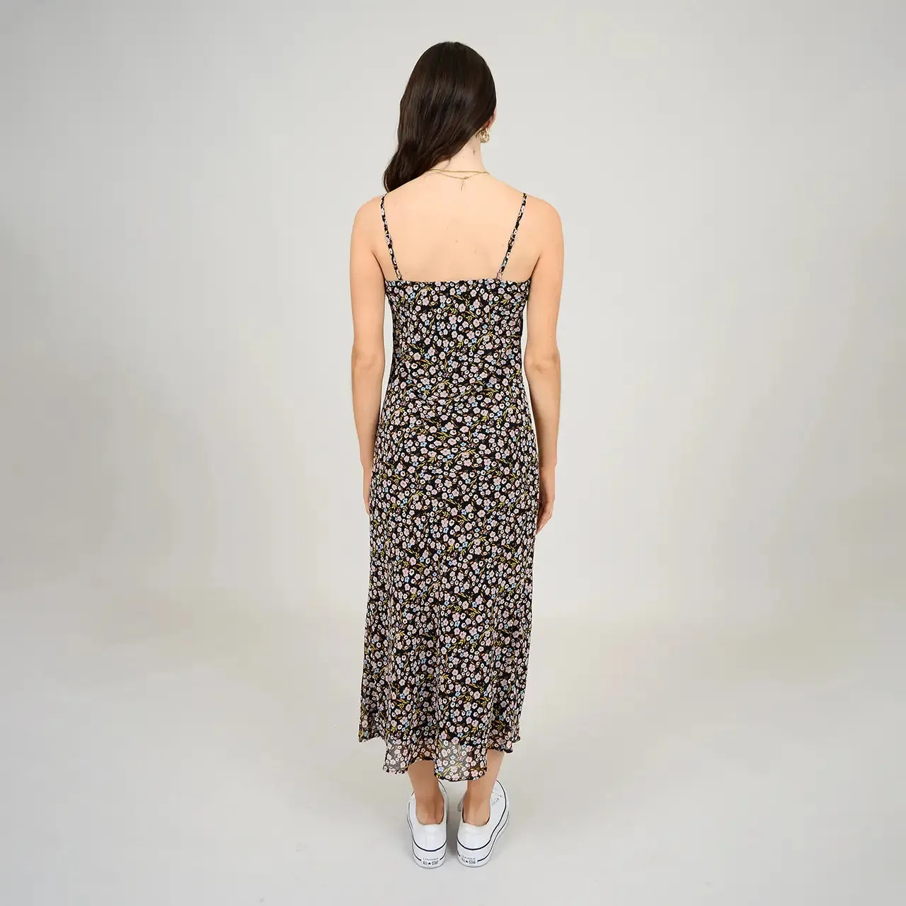 Layla Slip Printed Dress | Black/Pink/Blue sold by Bella Chic product image thumbnail 3