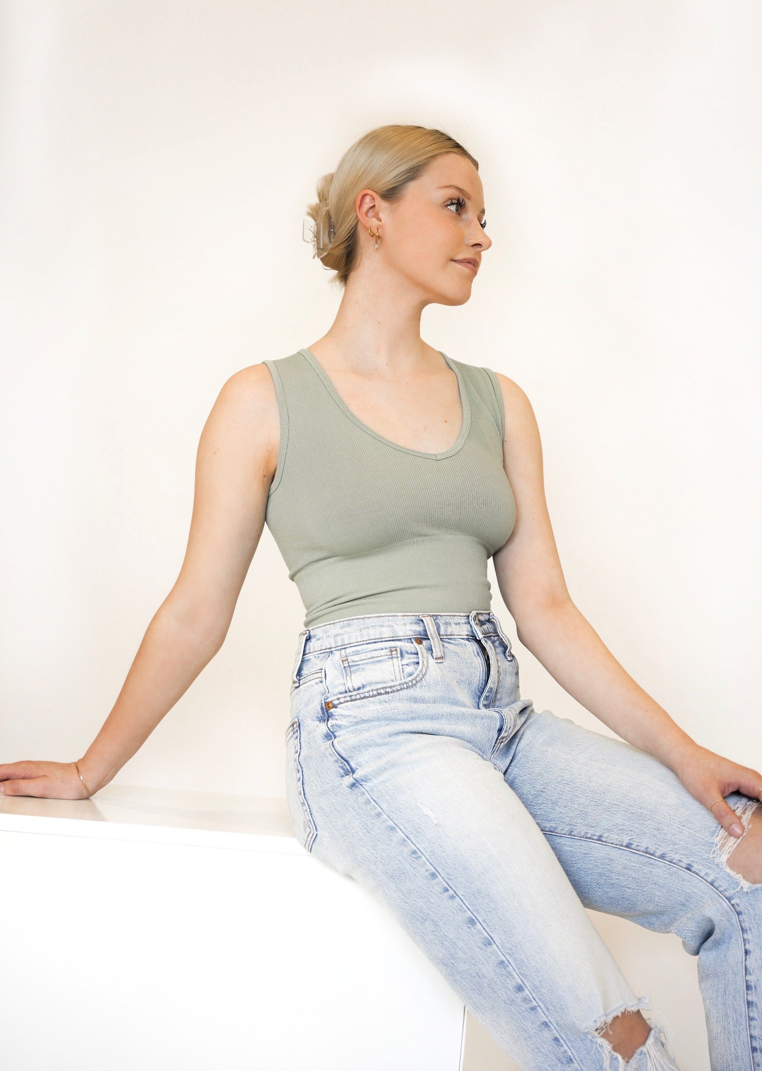 Sylvie Reversible Crew Vneck Top | Lily Pad sold by Bella Chic