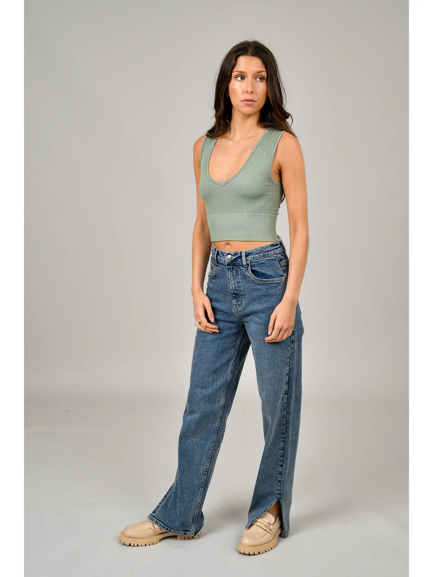 Sylvie Reversible Crew Vneck Top | Lily Pad sold by Bella Chic product image thumbnail 3