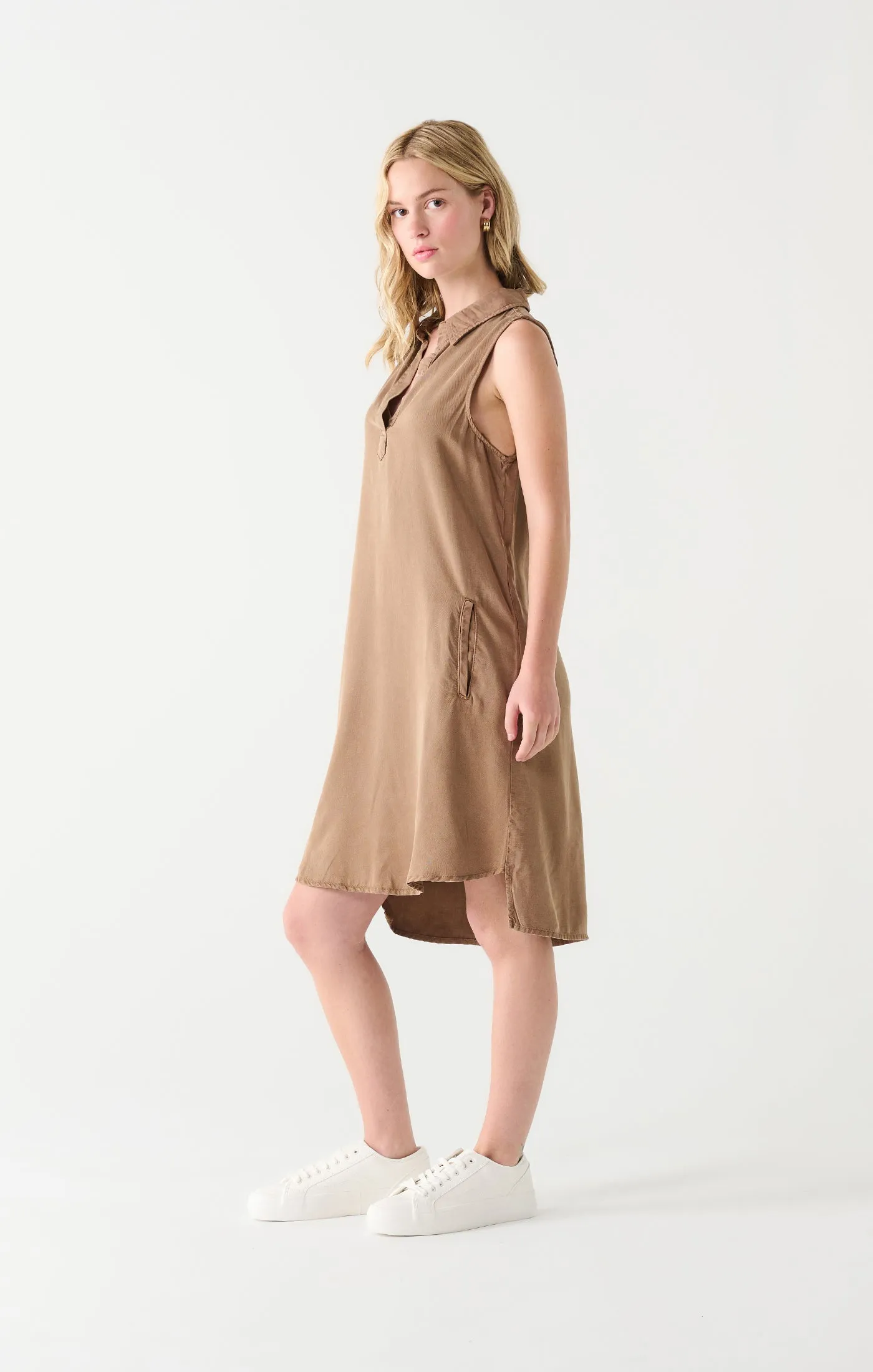 A-Line Tencel Dress | Mocha sold by Bella Chic product image thumbnail 3
