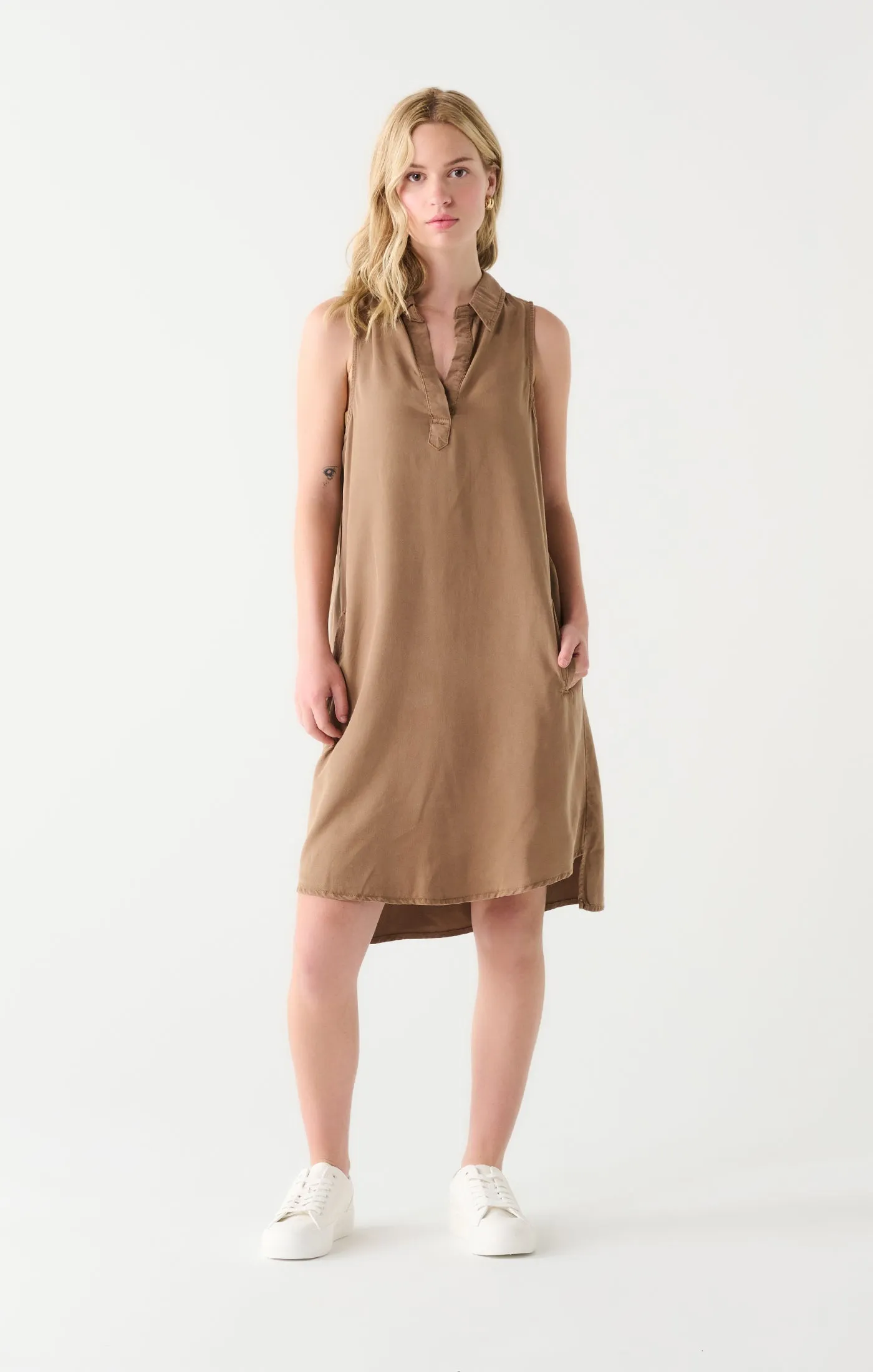 A-Line Tencel Dress | Mocha sold by Bella Chic