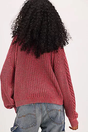 Frankie Cable Sweater | Cherry sold by Bella Chic product image thumbnail 2