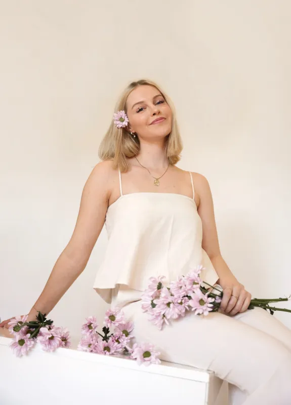 Annie Tank | Adobe White sold by Bella Chic