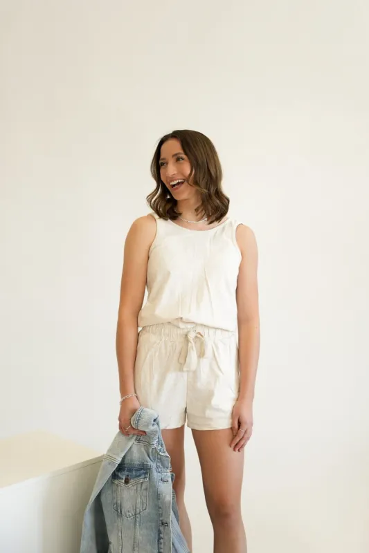 Knit Romper | White Sand sold by Bella Chic