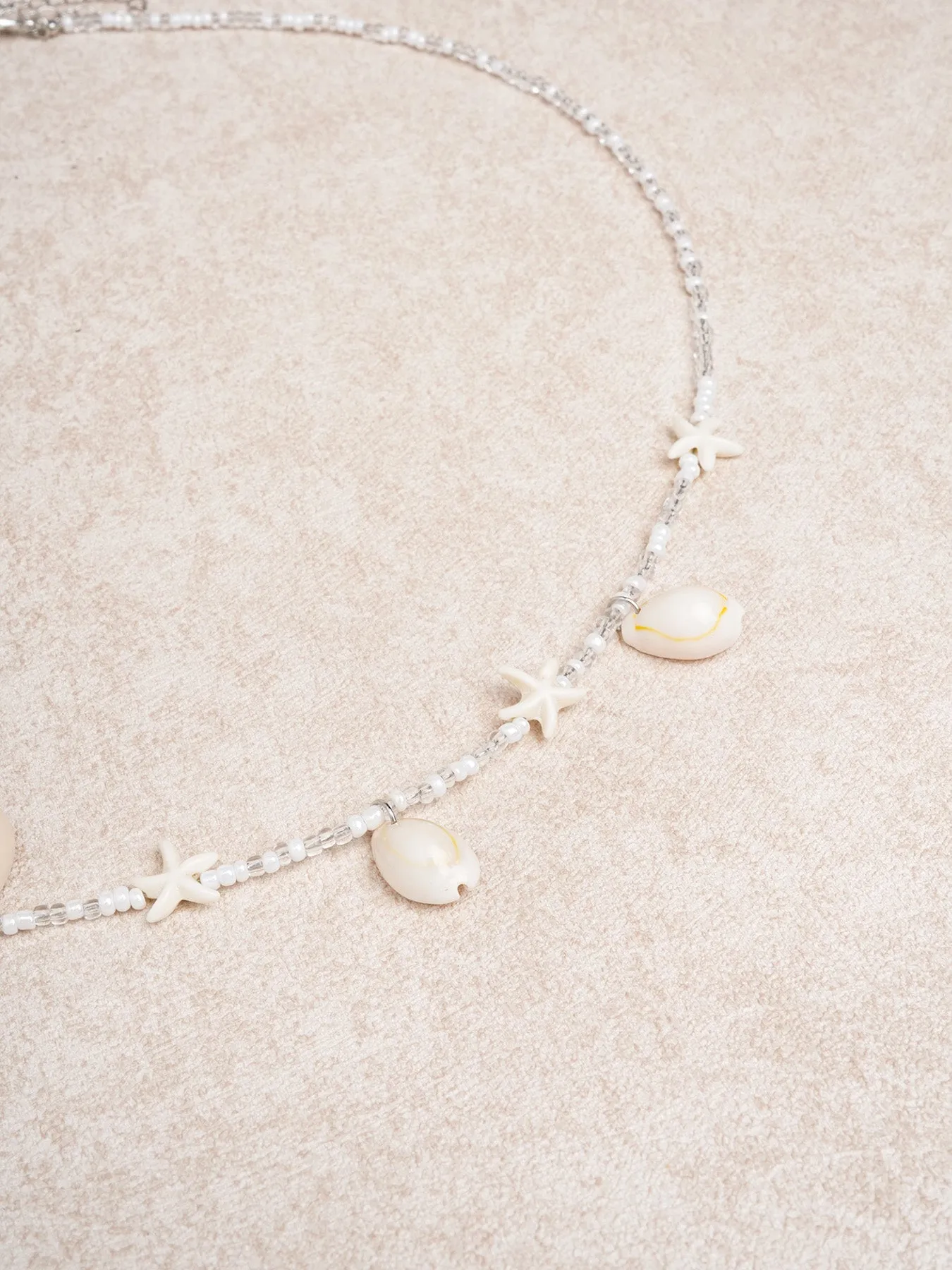 White Seashell Starfish Seed Bead Waist Chain sold by Samiol product image thumbnail 2