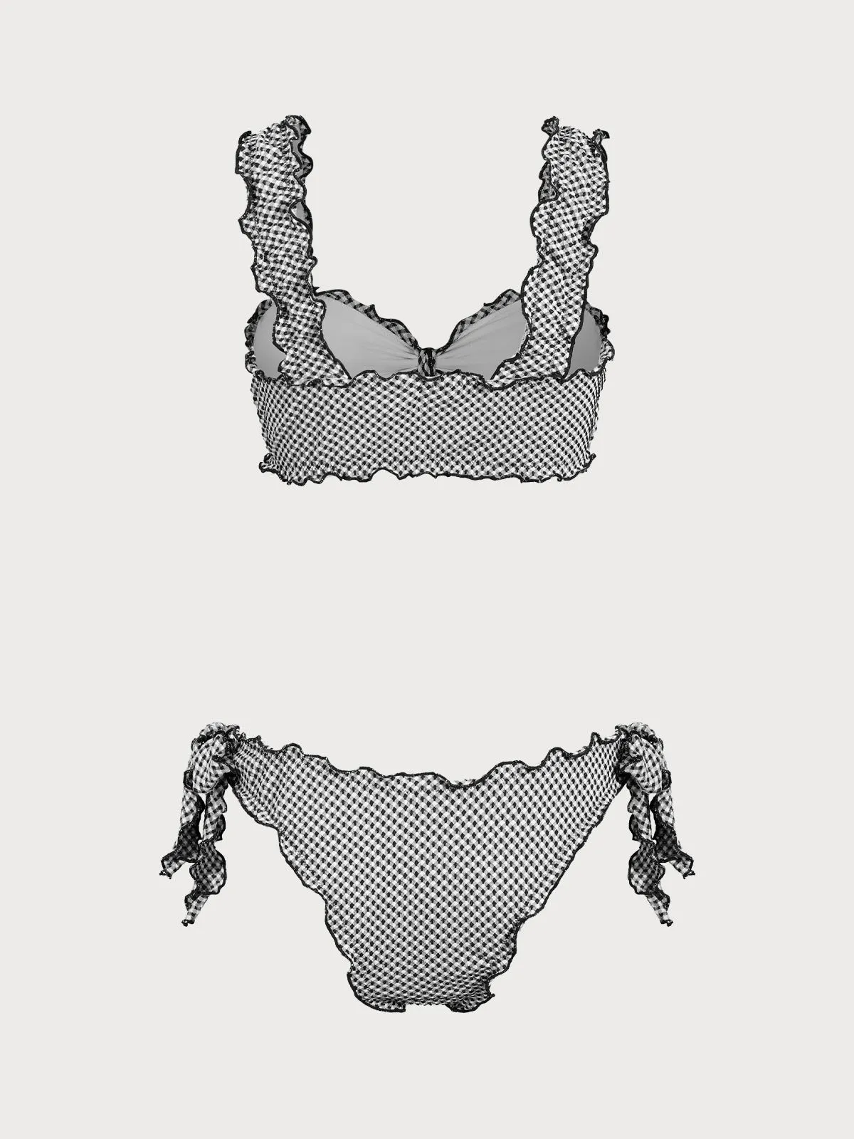 Black Plaid Twist Bikini Set sold by Samiol product image thumbnail 2