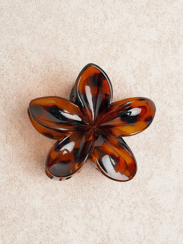 Brown Acrylic Leopard Flower Hair Clip made by Samiol