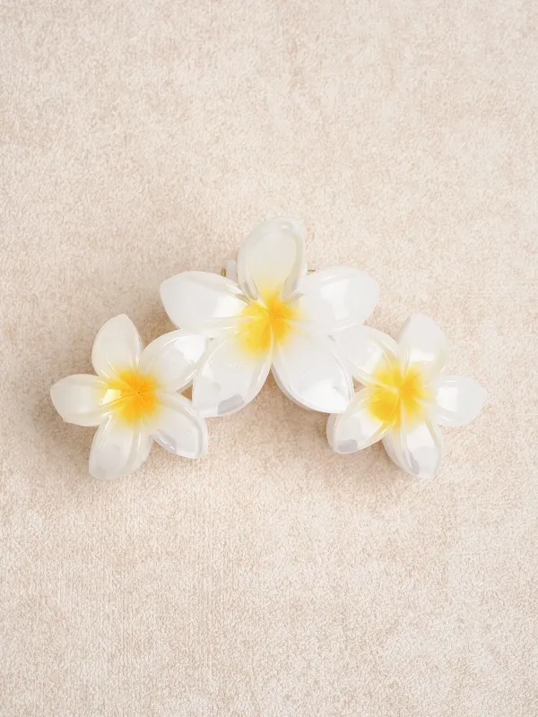 White Plumeria Cute Clip Hair Accessory made by Samiol