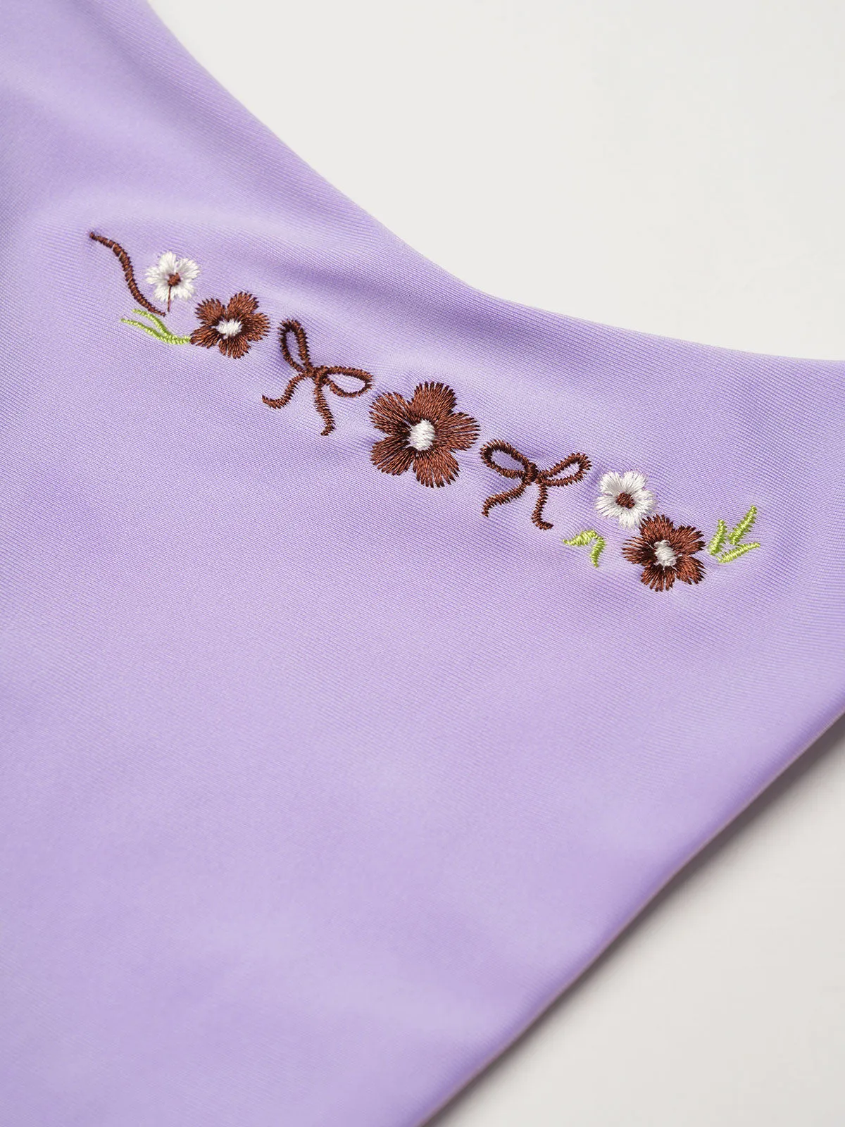Purple Nylon Knitted Embroidered Bikini Set sold by Samiol product image thumbnail 4