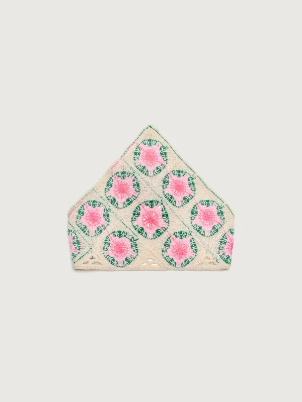Pink Contrast Color Flower Pastoral Headscarf Hair Accessories made by Samiol