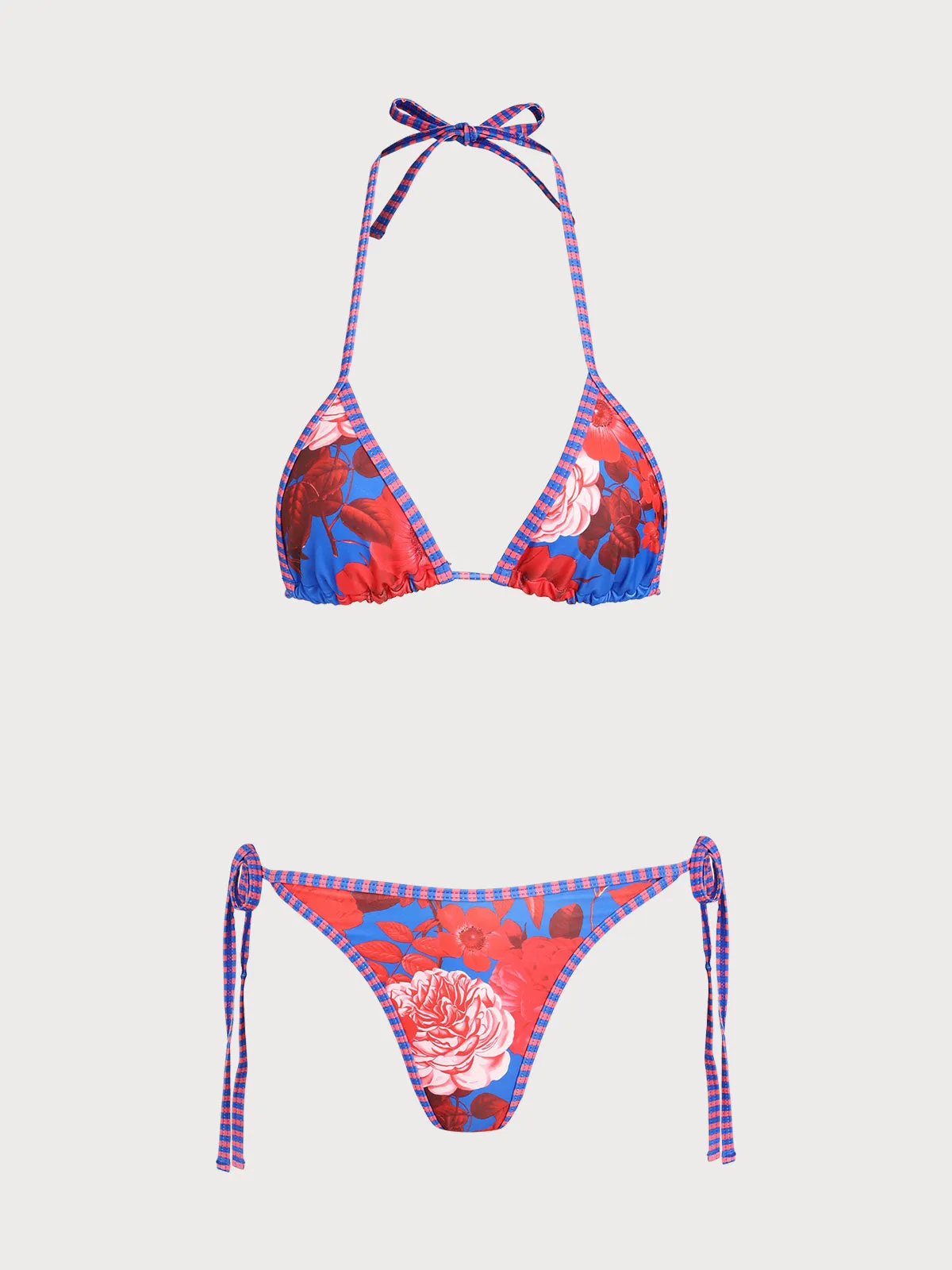 Blue Contrast Floral Print Bikini Set sold by Samiol product image thumbnail 3