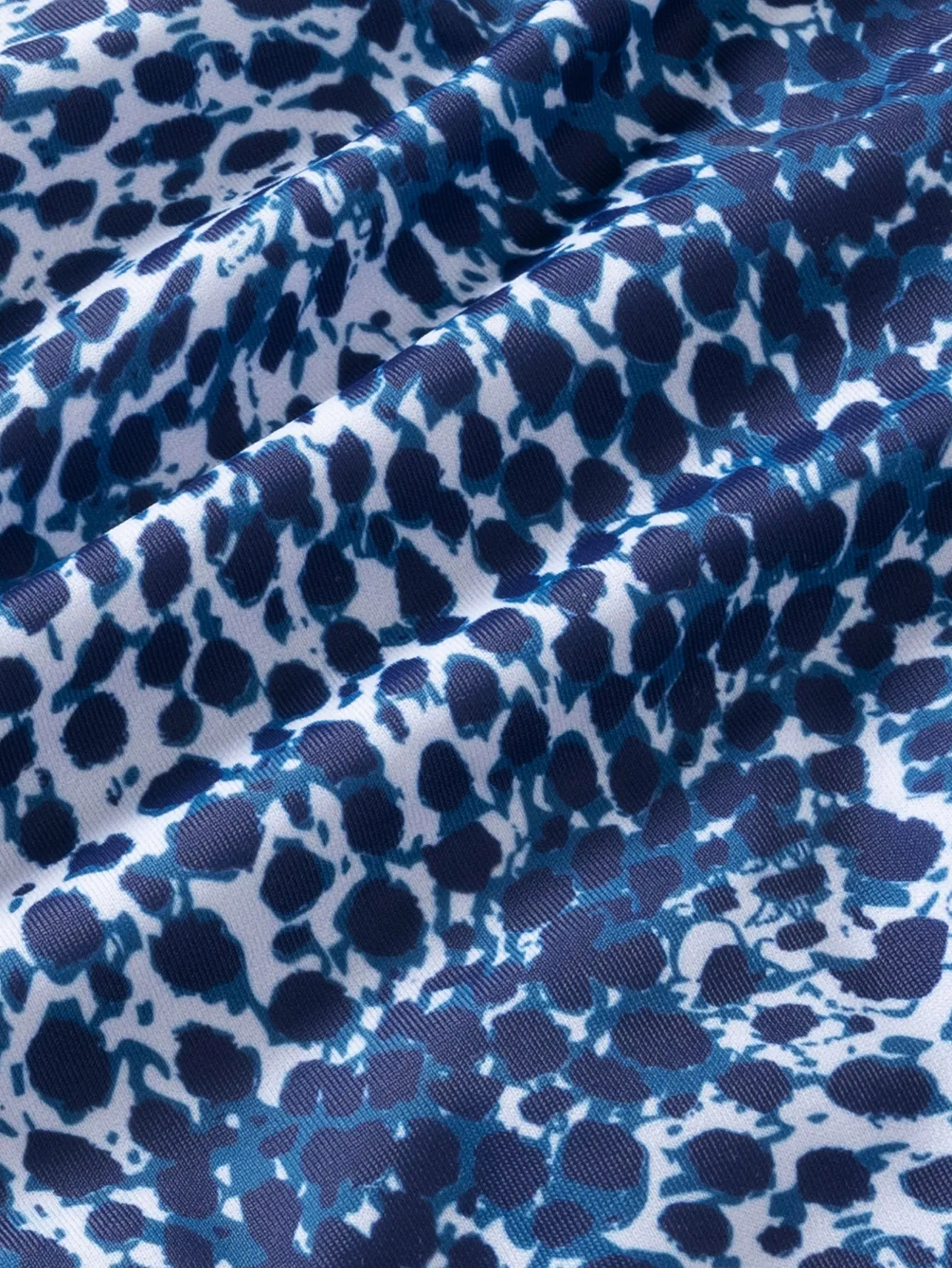 Blue Polyester Knit Leopard Print Bikini Set sold by Samiol product image thumbnail 4